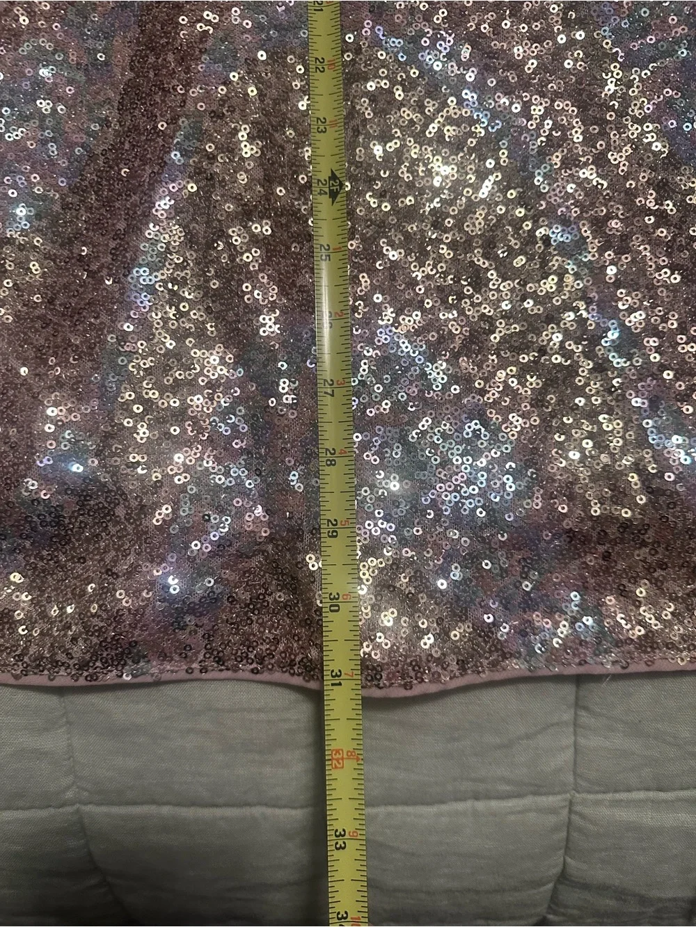 H&M Glitter Sequin Shift Dress - Gold, Rose Gold and Silver Swirl XS